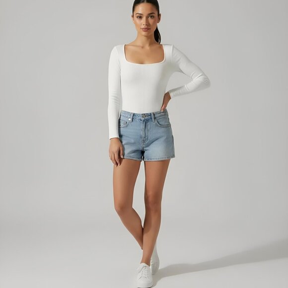 ASTR The Label Bodysuit Ribbed Winter White M NWT - Picture 9 of 9